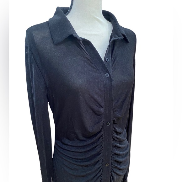 Ruched Button Up Midi Dress - Picture 3 of 3